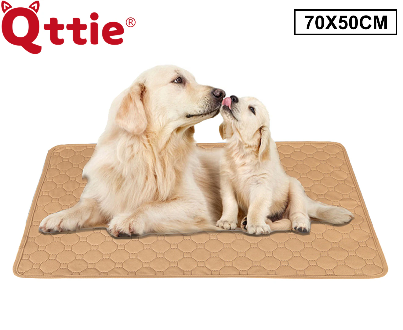 Washable Reusable Pets Dog Cat Puppy Training Pee Pads Cushion Bed Absorbent Mat 70X50cm Khaki