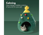 Floofi Pet Cat Dog Bed House Christmas Tree Nest Tent Xmas Soft Cozy Warm Large