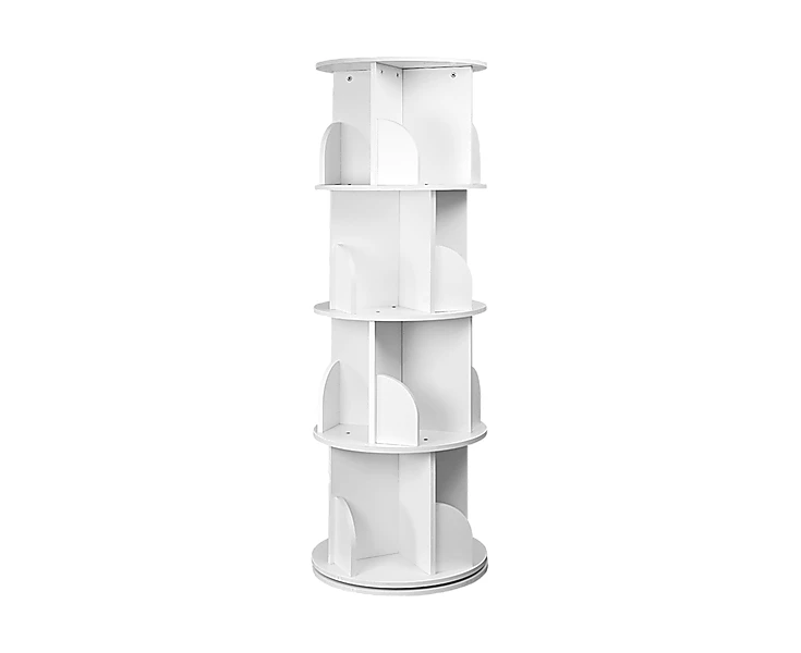 360-degree Rotating 4 Tier Display Shelf Bookcase Organiser