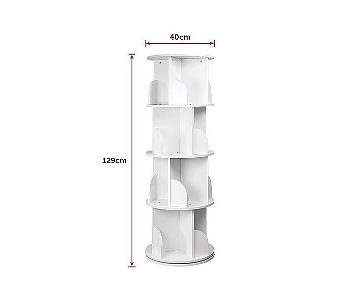 4-Side Revolving Bookcase Rotating Bookshelf Tower - On Sale - Bed