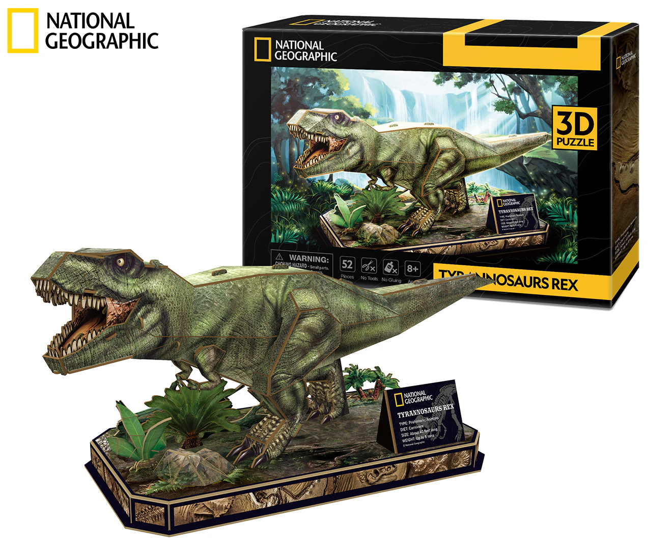 52pc National Geographic Tyrannosaurus Rex Dinosaur 3D Puzzle Kids Play Toy 8+