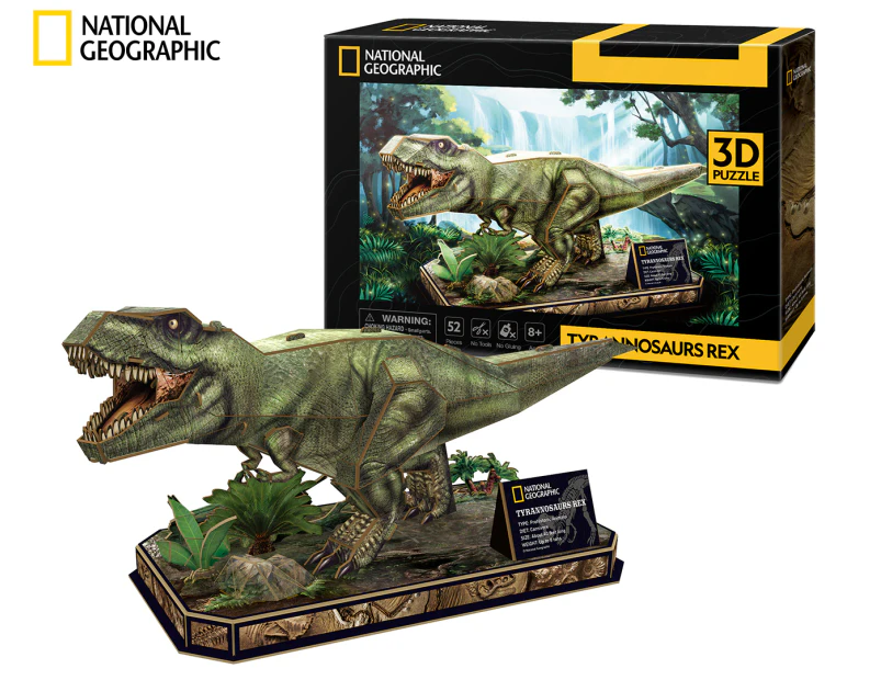 52pc National Geographic Tyrannosaurus Rex Dinosaur 3D Puzzle Kids Play Toy 8+