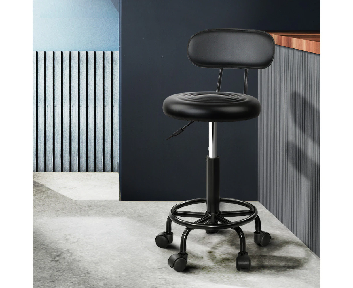 Artiss Salon Stool Swivel Chair Backrest