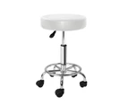 Artiss Salon Stool Round Swivel Chair White
