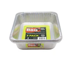 2 x 6pc Lemon & Lime 37.5x28cm Foil Container BBQ/Food Takeaway w Plastic Lid Silver