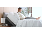 Solace Sleep Adjustable Bed: with Copper Memory Foam Mattress, Pain Relief for neck and back - Grey