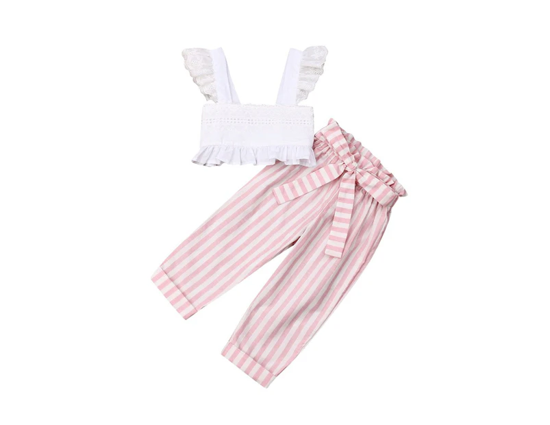 Baby Girl Ruffle Crop & Candy Stripe Pants