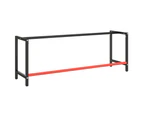 vidaXL Work Bench Frame Matte Black and Matte Red 220x57x79 cm Metal