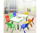 120x60cm Kids Green Whiteboard Drawing Activity Table & 8 Mixed Chairs Set