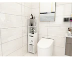 120CM Bathroom Storage Utility Cabinet Reversible Shelf Toilet Paper Roll Holder Rubbish Bin
