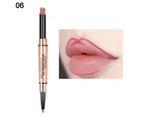 1.7g Lip Liner Pen Double Head Nourishing Lips Matte Texture Waterproof Multifunctional Lip Stick Pen for Female-#06