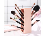 Silicone Makeup Brush Lipsticks Organizer Holder Cosmetic Tools Storage Rack-Black + Rose Red