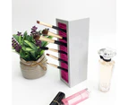 Silicone Makeup Brush Lipsticks Organizer Holder Cosmetic Tools Storage Rack-White + Rose Red