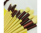 13Pcs/Set  Makeup Brushes Soft Bristle Multifunctional Beauty Tool Contour Brush Eye Shadow Blush Brush Set for Women -Yellow