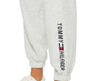 Tommy Hilfiger Sport Women's Fleece Embroidered Leg Joggers / Tracksuit Pants - White Stone Heather