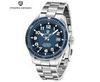 Men's PAGANI Automatic Mechanical Watches Stainless Steel Business Waterproof Watch-Blue