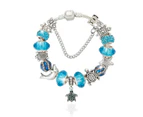 Pandora Inspired Full Set Beaded Charm Bracelet - Blue