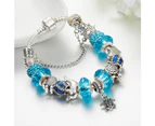 Pandora Inspired Full Set Beaded Charm Bracelet - Blue