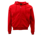 FIL Adult Unisex Men's Zip Up Hoodie w Fleece Hooded Jacket Jumper Basic Blank Plain - Red