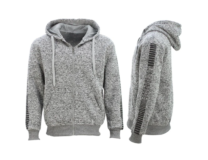 FIL Adult Unisex Hoodie Pullover Hooded Top Sweater Pockets Marle - Los Angeles - Light Grey Marle