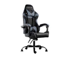 Office Chair Gaming Chair Computer Chairs Recliner PU Leather Seat Armrest Black Grey