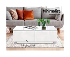 Modern Coffee Table 4 Storage Drawers High Gloss Living Room Furniture White