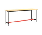 vidaXL Work Bench Frame Matte Black and Matte Red 190x50x79 cm Metal