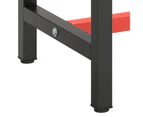 Work Bench Frame Matte Black and Matte Red 190x50x79 cm Metal