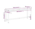 Work Bench Frame Matte Black and Matte Red 190x50x79 cm Metal