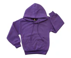 Kids Hoodie Jumper Pullover Basic School Uniform Plain Casual Sweatshirt - Purple