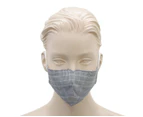 FIL Adult Unisex Reusable Cloth Cotton Face Mask [Design: Tartan - Black]