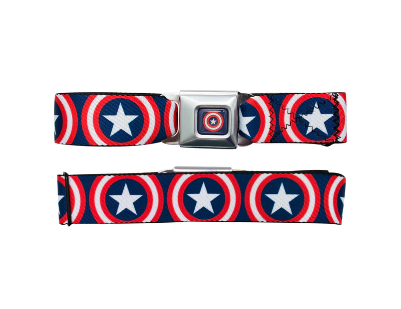 Captain America Logo Seatbelt Buckle Belt