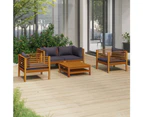 5 Piece Garden Lounge Set with Cushion Solid Acacia Wood OUTDOOR