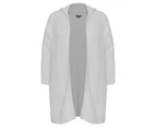 Autograph Knit Long Sleeve Hooded Cardigan - Womens - Plus Size Curvy - Grey Marle