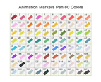 80PCS Marker Pen Set Dual Heads Graphic Artist Craft Sketch Copic Black