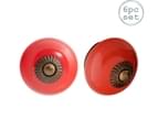 12x Red Round Ceramic Cabinet Drawer Knobs - Interior Furniture Cupboard Door Handle - by Nicola Spring 1