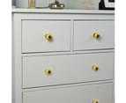 6x Yellow Round Ceramic Cabinet Drawer Knobs - Interior Furniture Cupboard Door Handle - by Nicola Spring 7