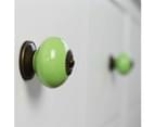1x Green Round Ceramic Cabinet Drawer Knob - Interior Furniture Cupboard Door Handle - by Nicola Spring 6