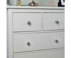 6x White/Black Round Floral Ceramic Cabinet Drawer Knobs - Interior Furniture Cupboard Door Handle - by Nicola Spring 7