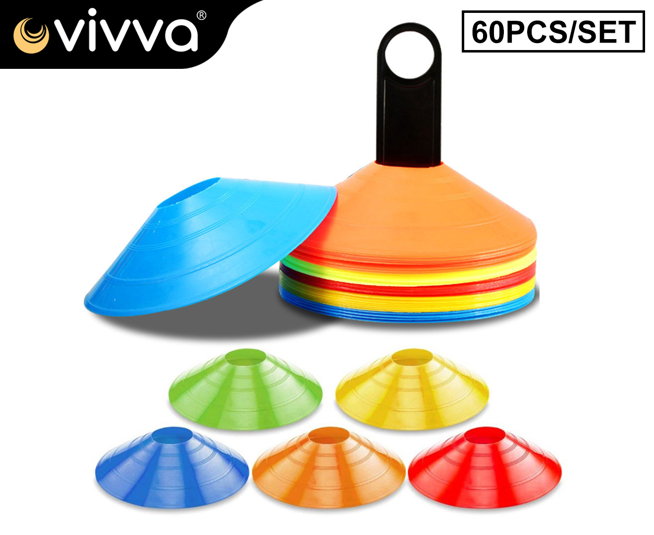 Football Cones Training Marker Sports Markers Disc Soccer Rugby Plastic  sets