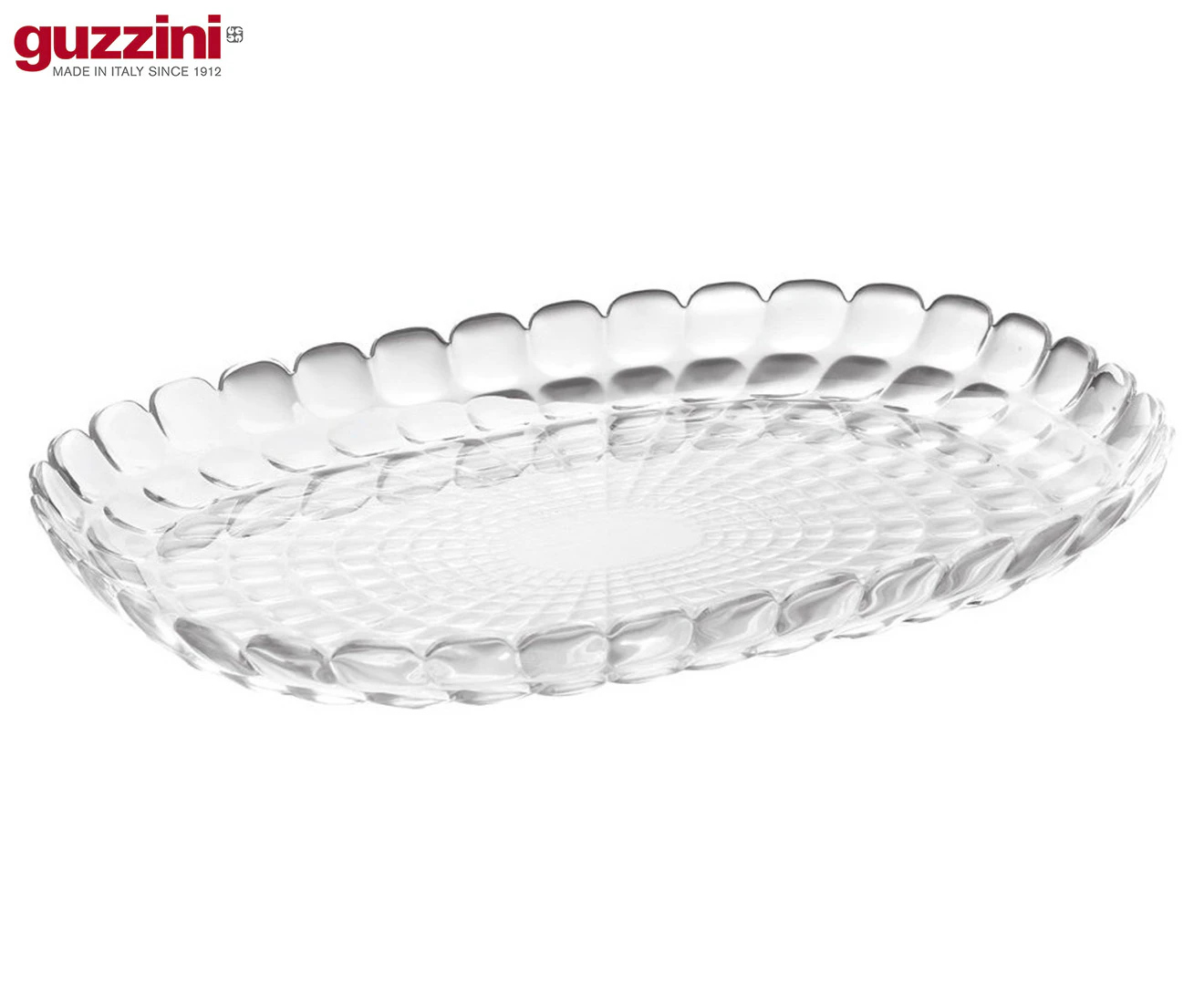 Guzzini Tiffany 45cm Plastic Rectangle Serving Tray/Plate Large Platter Clear