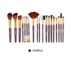19Pcs/Set Women Foundation Powder Eyeshadow Blusher Soft Brushes Makeup Kit-Purple