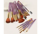 19Pcs/Set Women Foundation Powder Eyeshadow Blusher Soft Brushes Makeup Kit-Purple