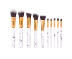 10Pcs/Set Makeup Brush Uniform Shading Excellent Ductility Smooth Surface Cosmetic Powder Eye Shadow Blush Blending Tool for Female-White