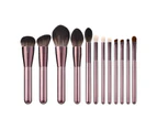 12Pcs Makeup Brushes Wood Handle Professional Makeup Tool Foundation Blush Eyebrow Brushes Set for Women