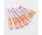 10Pcs/Set Makeup Brush Uniform Shading Excellent Ductility Smooth Surface Cosmetic Powder Eye Shadow Blush Blending Tool for Female-Pink