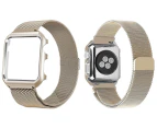 Milanese Loop Mesh Band with Matching Frame for Apple Watch 38mm-Gold