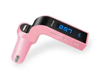 Hands-free Bluetooth FM Transmitter Car Kit-Pink