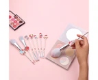 6Pcs/8Pcs Cosmetic Brush Excellent Ductility Easy to Clean Long Candy Christmas Makeup Brush Set for Female-Style 2