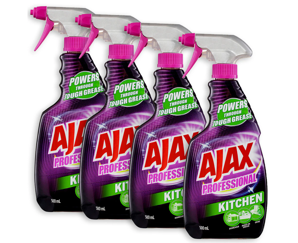 4 x Ajax 500ml Professional Kitchen/Stove Degreaser/Grime/Grease Cleaner Spray